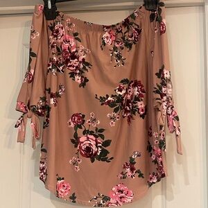 ⭐️No Boundaries Pink Floral Off-Shoulder Blouse